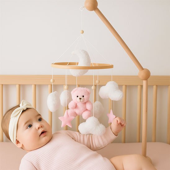 mobile bébé bois