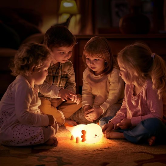 veilleuse bébé crème
