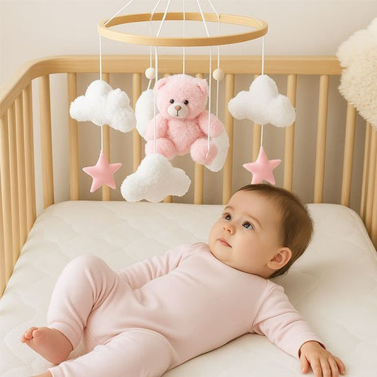 mobile bébé rose nuage